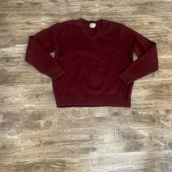 L.L. Bean Other - L.L. Bean Men’s Knit Sweater V-Neck Maroon Cotten XL